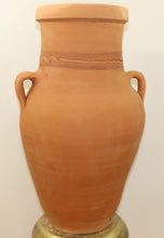 Load image into Gallery viewer, Handcrafted Terracotta Amphora with Drainage Hole, Decorative Terracotta Amphora, Handmade Traditional Vessel
