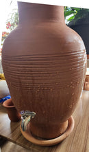 Load image into Gallery viewer, clay dispenser, Handcrafted Earthen Clay Water Pot with Lid, clay glass and tap, 7 Litre
