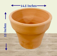 Load image into Gallery viewer, Handmade Pottery Clay Planter, Natural Terracotta plant pot, flower pots with Saucer, earthenware flowerpots,
