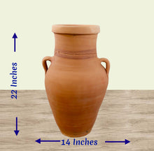 Load image into Gallery viewer, Handcrafted Terracotta Amphora with Drainage Hole, Decorative Terracotta Amphora, Handmade Traditional Vessel
