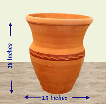 Load image into Gallery viewer, Handmade Pottery Clay Planter, Natural Terracotta plant pot, flower pots with Saucer, earthenware flowerpots
